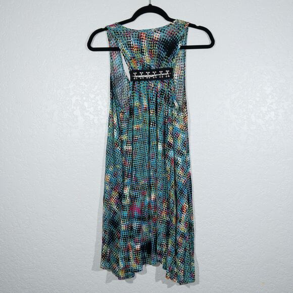 CAbi Blue‎ Dotted Trapeze Hooked Racerback Tank Top Size Small - Picture 5 of 7
